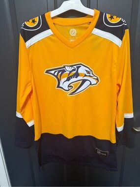 NHL Predators Gold and Navy Hockey Jersey